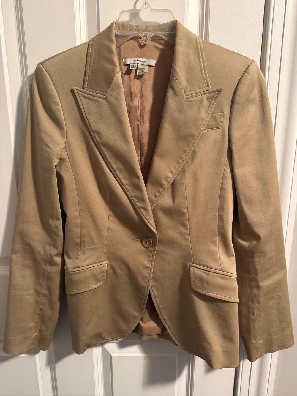 Zara Women's Tan Single-Button Blazer